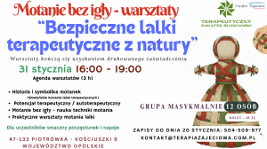 Motanie bez igły -   Bezpieczne lalki terapeutyczne z natury (warsztaty)